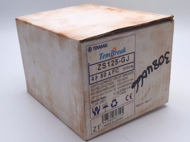 TERASAKI TemBreak ZS125-GJ 50A FC 4 Pole Circuit Breaker 36kA Rated 220-525V