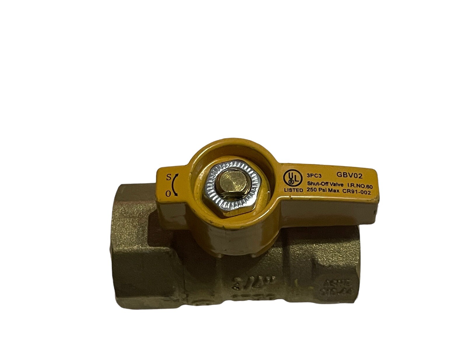GBV02 BRASS LPG BALL VALVE 3/4 FNPT 125 PSI