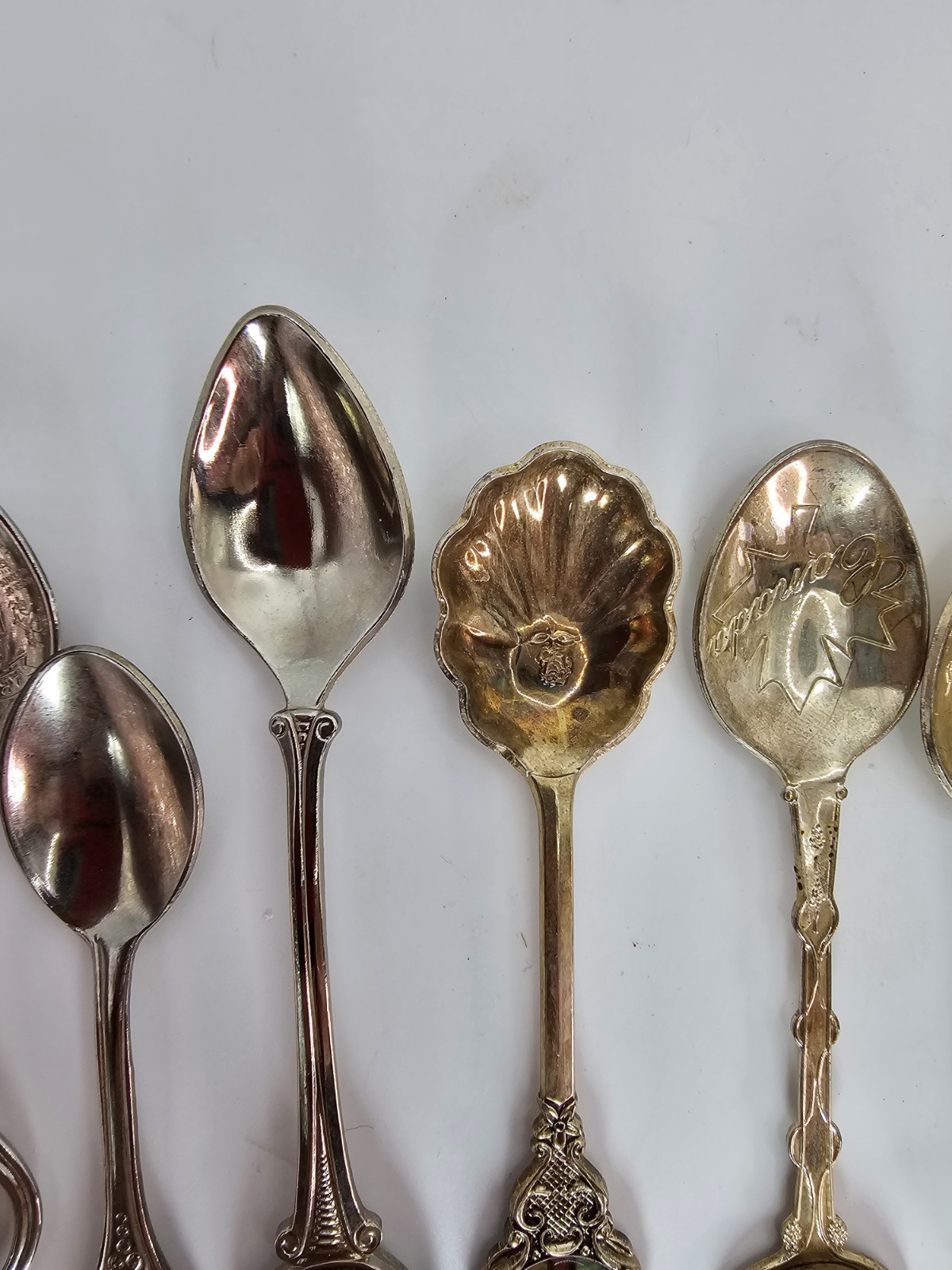 Lot of 18 Souvenir Mini Spoons-States, Places, Countries-Silver Plated, Brass