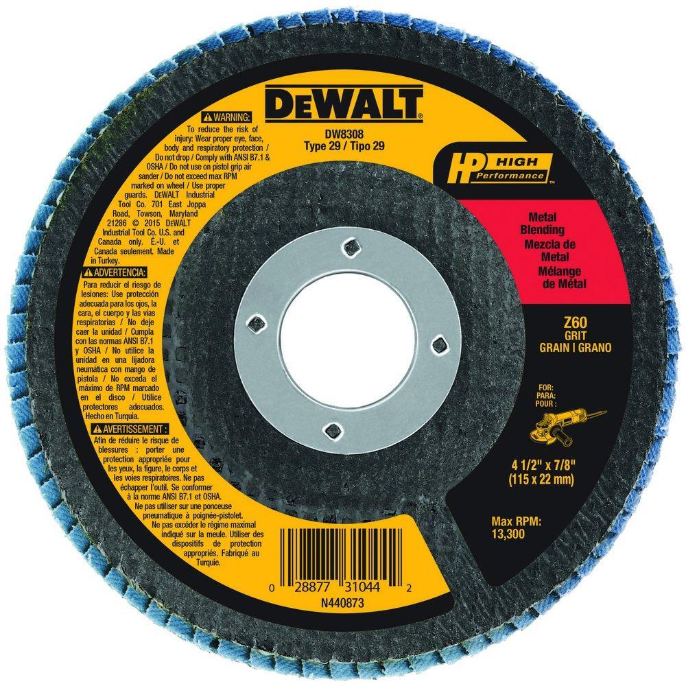 DeWalt DW8308 4-1/2 x 7/8 60g Type 29 HP Flap Disc