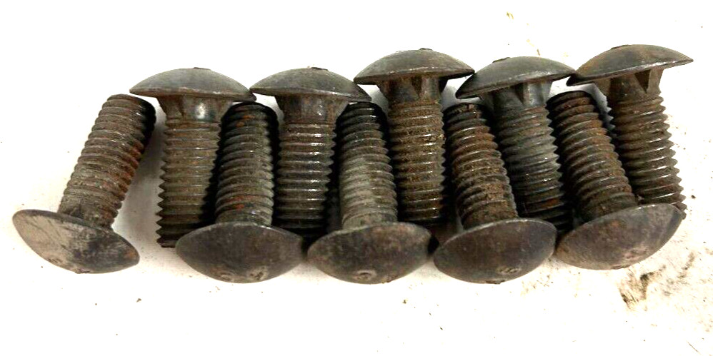 AS CARRIAGE BOLTS 1/2″-13 X 1-1/8″ THREAD 1-1/8″ HEAD DIAMETER STEEL (LOT OF 10)