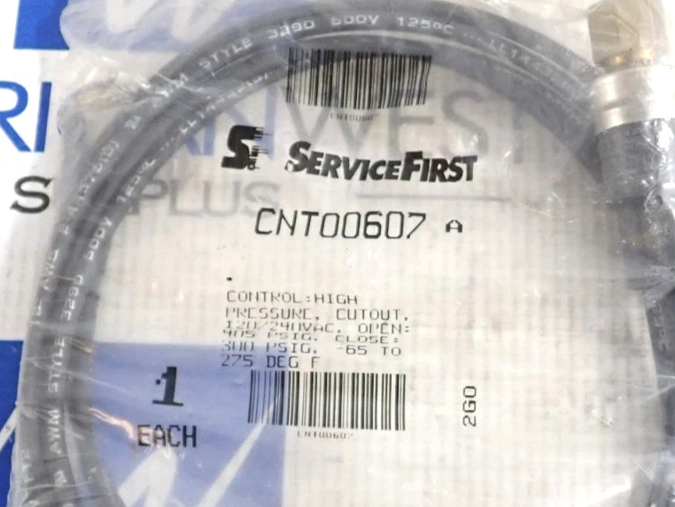 New Service First CNT00607 Control High Pressure Cutout 120/240 Volt 405-300 PSI