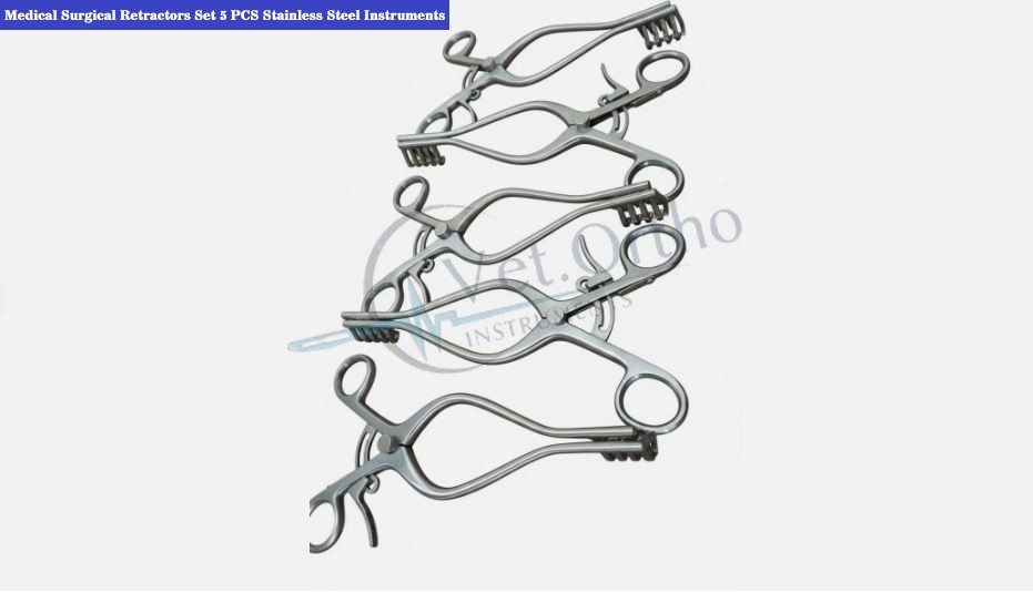 Medical Surgical Retractors Set 5 PCS Stainless Steel Instruments