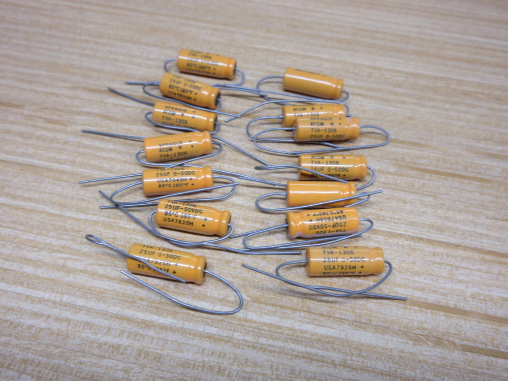Sprague TVA-1306 Capacitor TVA1306 25UF 0-50DC (Pack of 14)