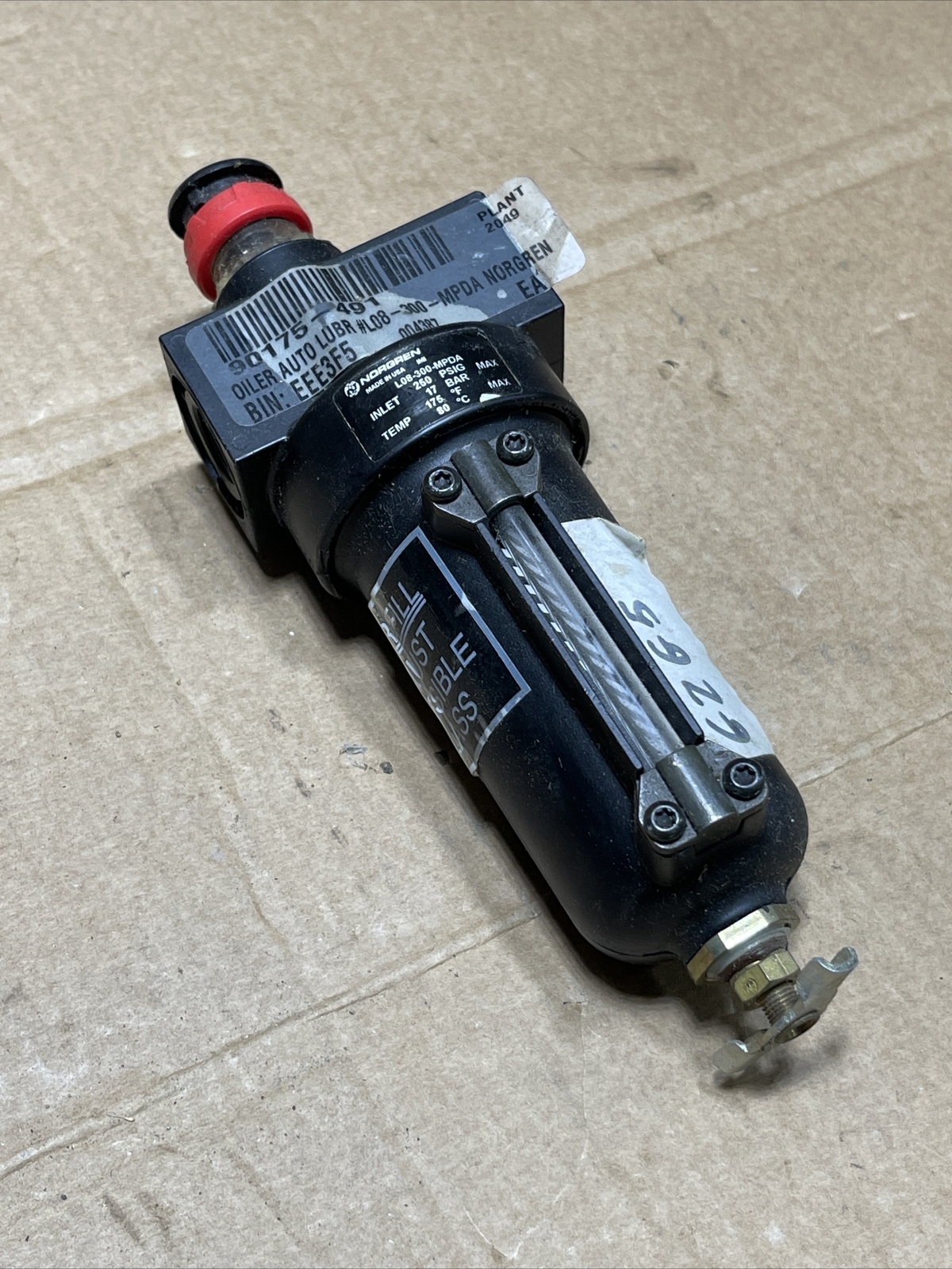 Norgren L08-300-MPDA Air Pneumatic Lubricator 250PSIG 17 BAR 175F 80C