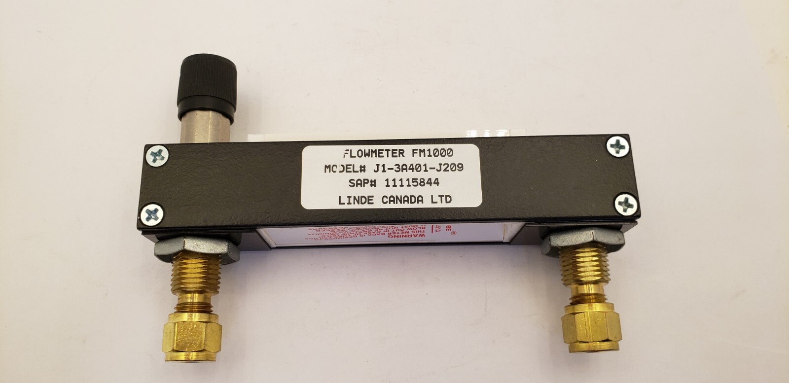 LINDE J1-A3401-J209 FLOWMETER, 0-1.3 SLPM, NNB