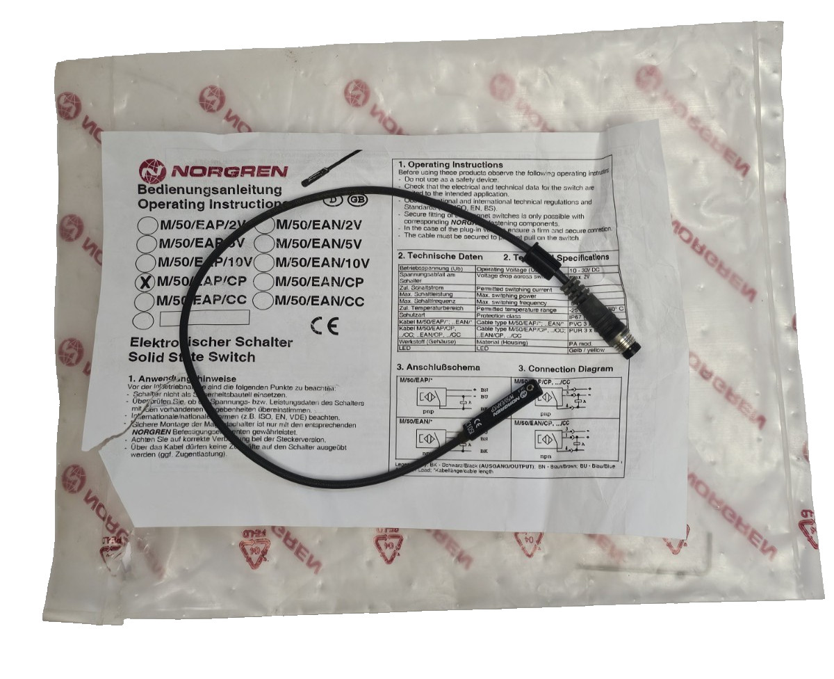 NEW NORGREN M/50/EAP/CP REED SWITCH 1/4 INCH NPT 0.3M CABLE
