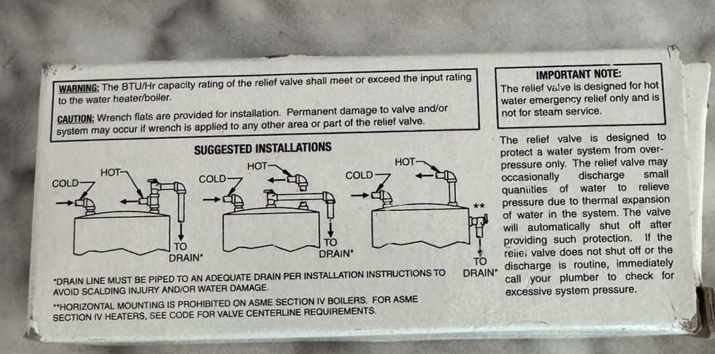 HTP 7250P-080 3/4″ Pressure Relief Valve 30 PSI M335M2-030