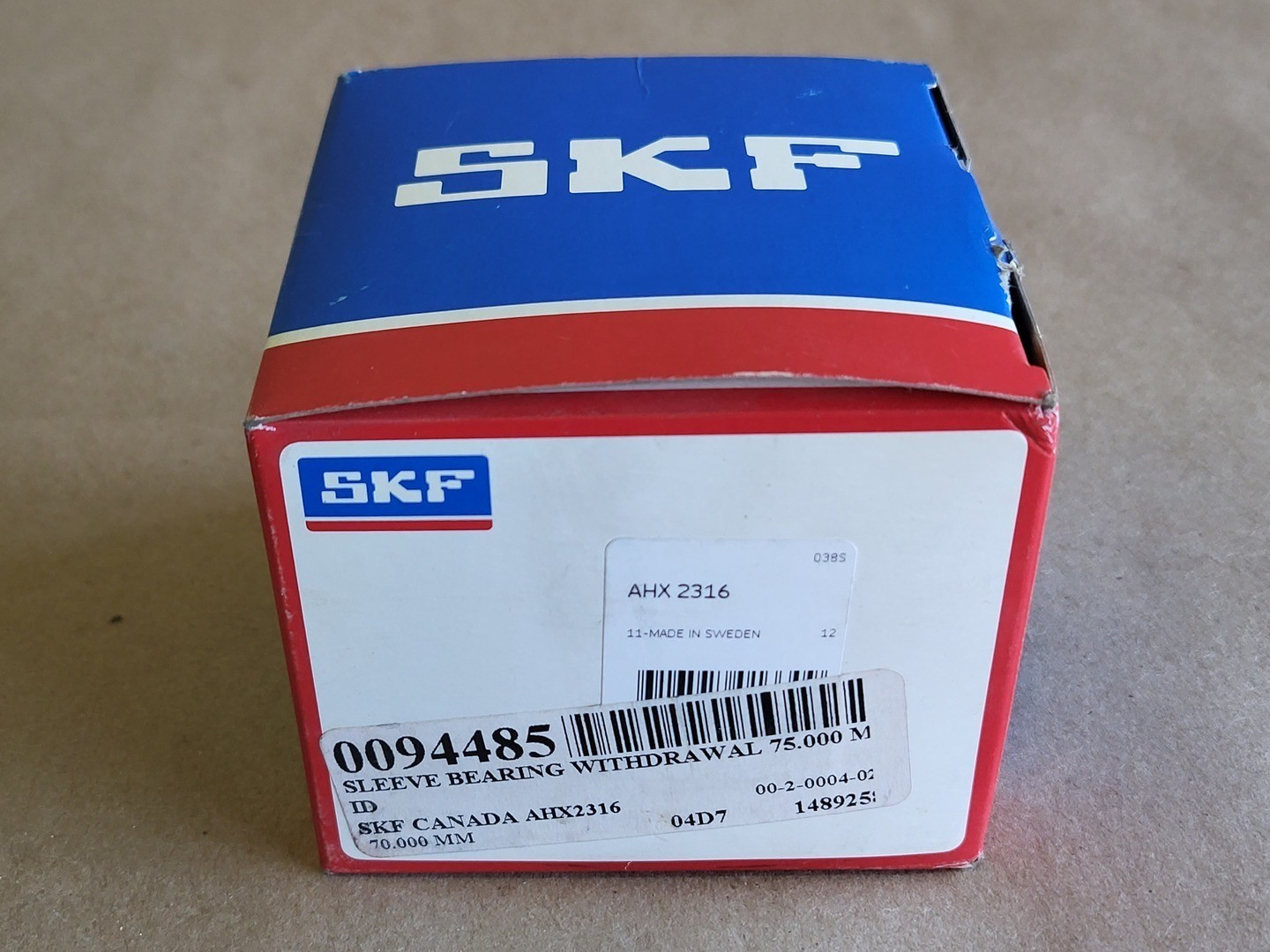 SURPLUS NEW SKF AHX 2316 Sleeve Bearing Withdrawal – Parts & Components