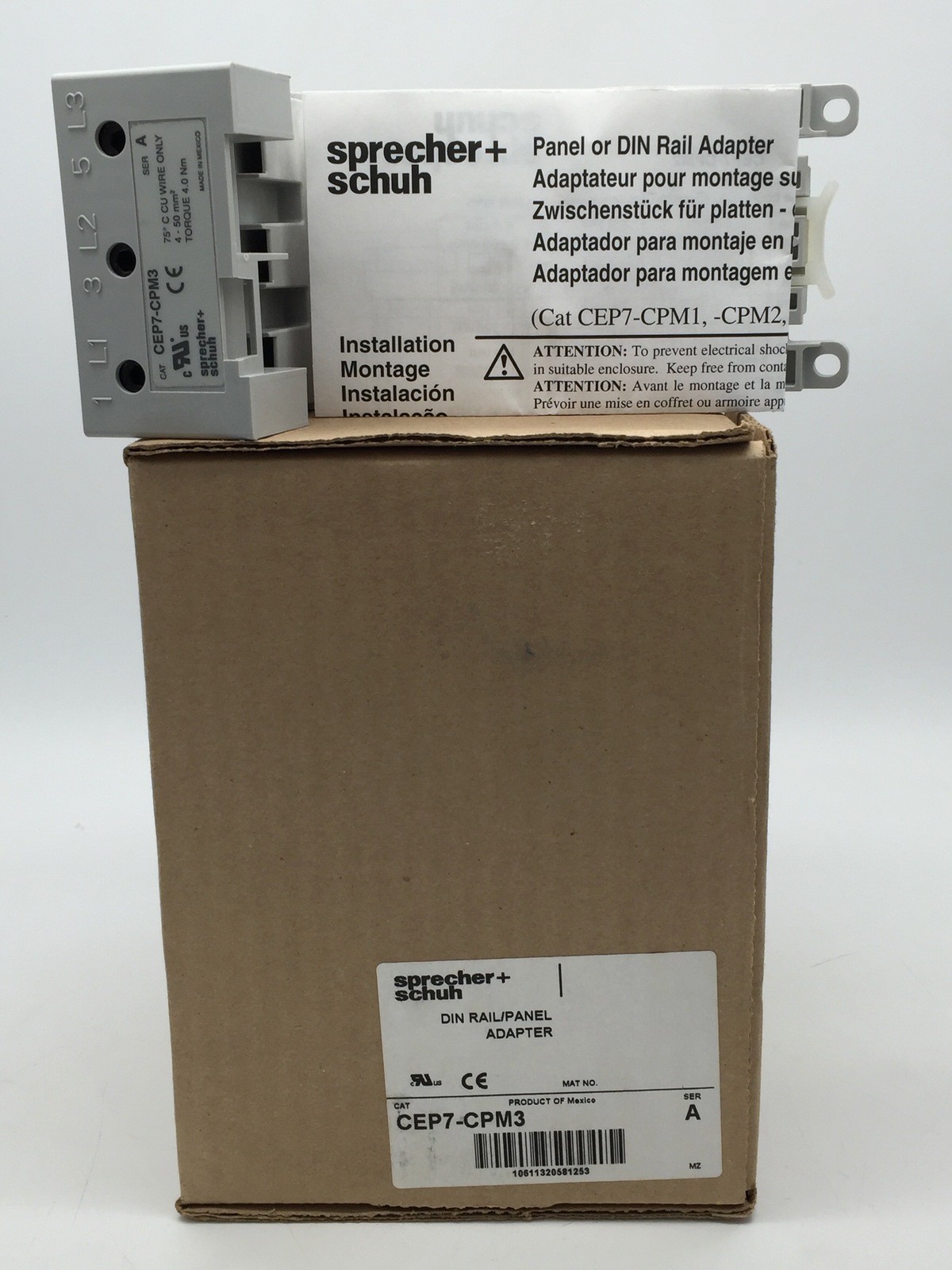 Sprecher + Schuh CEP7-CPM3 Din Rail Panel Adapter