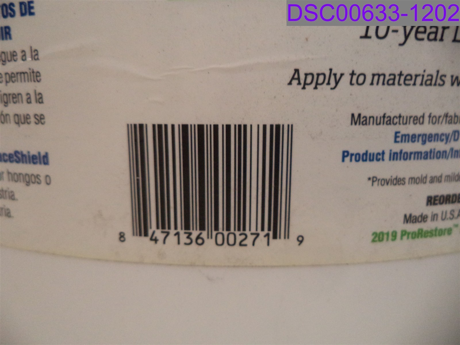 5 Gallon Bucket Surface Shield Prevent Water Damage/Reduce Microbial Growth