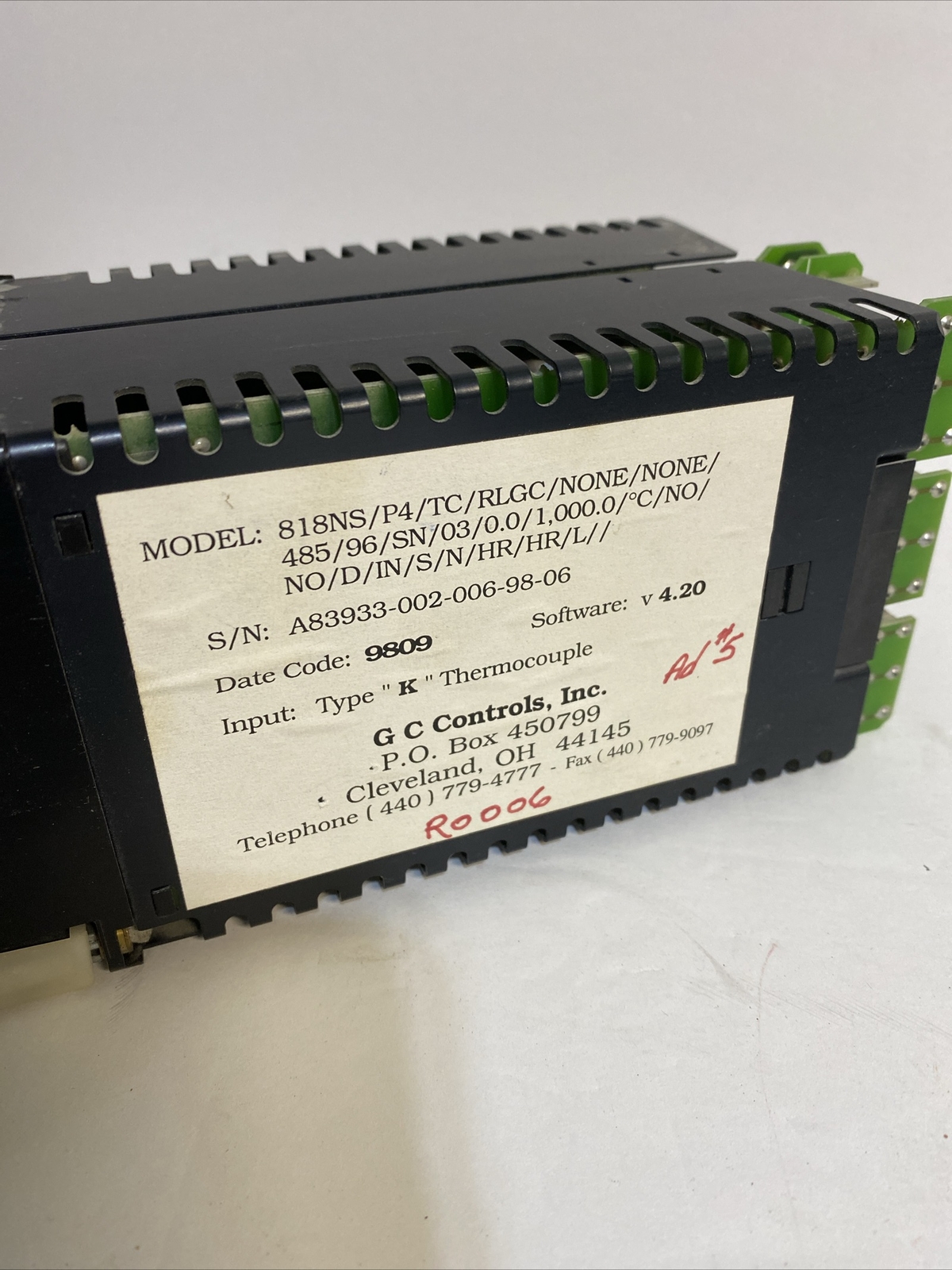 EUROTHERM 818/P4 TEMPERATURE CONTROLLER (lot 1)