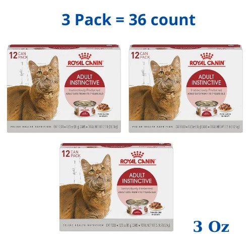 Royal Canin Adult Instinctive Thin Slices in Gravy Wet Cat Food, 3 oz can 36 ct