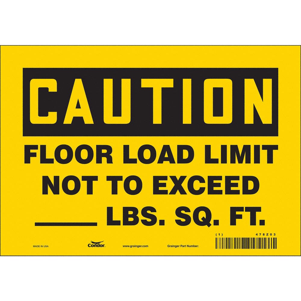 CONDOR Safety Sign,7 in x 10 in,Vinyl 478Z03