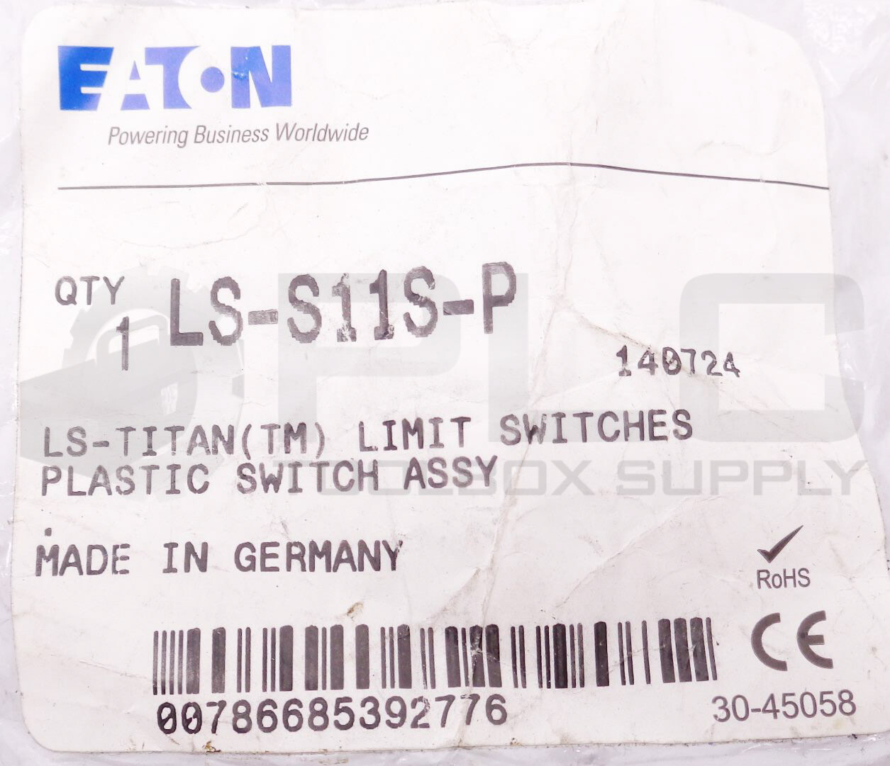NEW EATON LS-S11S-P LS-TITAN LIMIT SWITCH PLASTIC ASSEMBLY