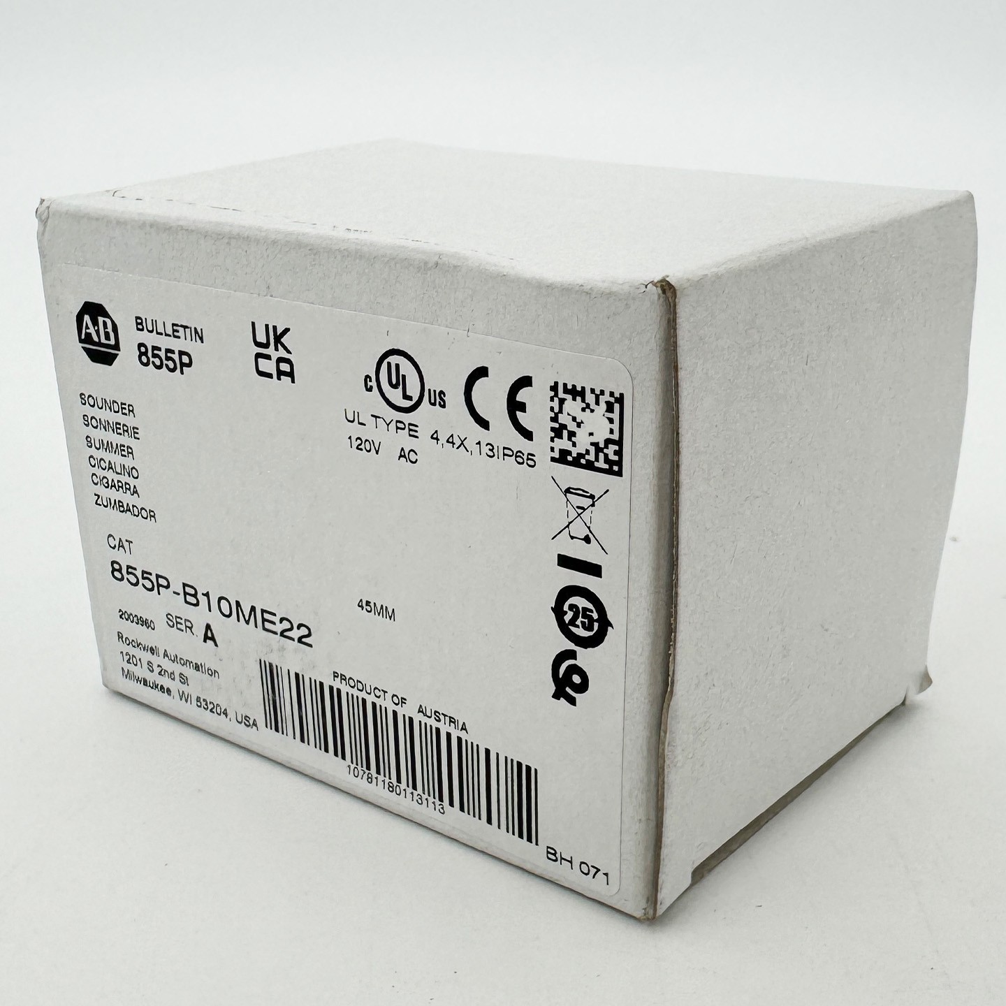 855P-B10ME22 Panel Mount Sounder Panel Mount Sounder New Original 855PB10ME22