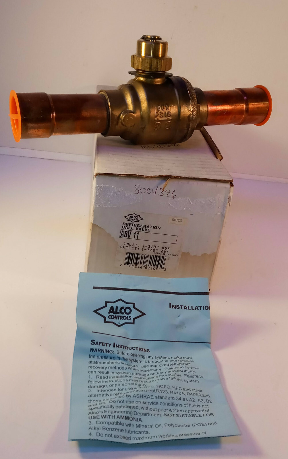 1 NEW ALCO ABV 11 REFRIGERATION BALL VALVE NIB ***MAKE OFFER***