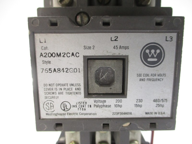WESTINGHOUSE A200M2CAC 765A842G01 110/120V 45A UNMP