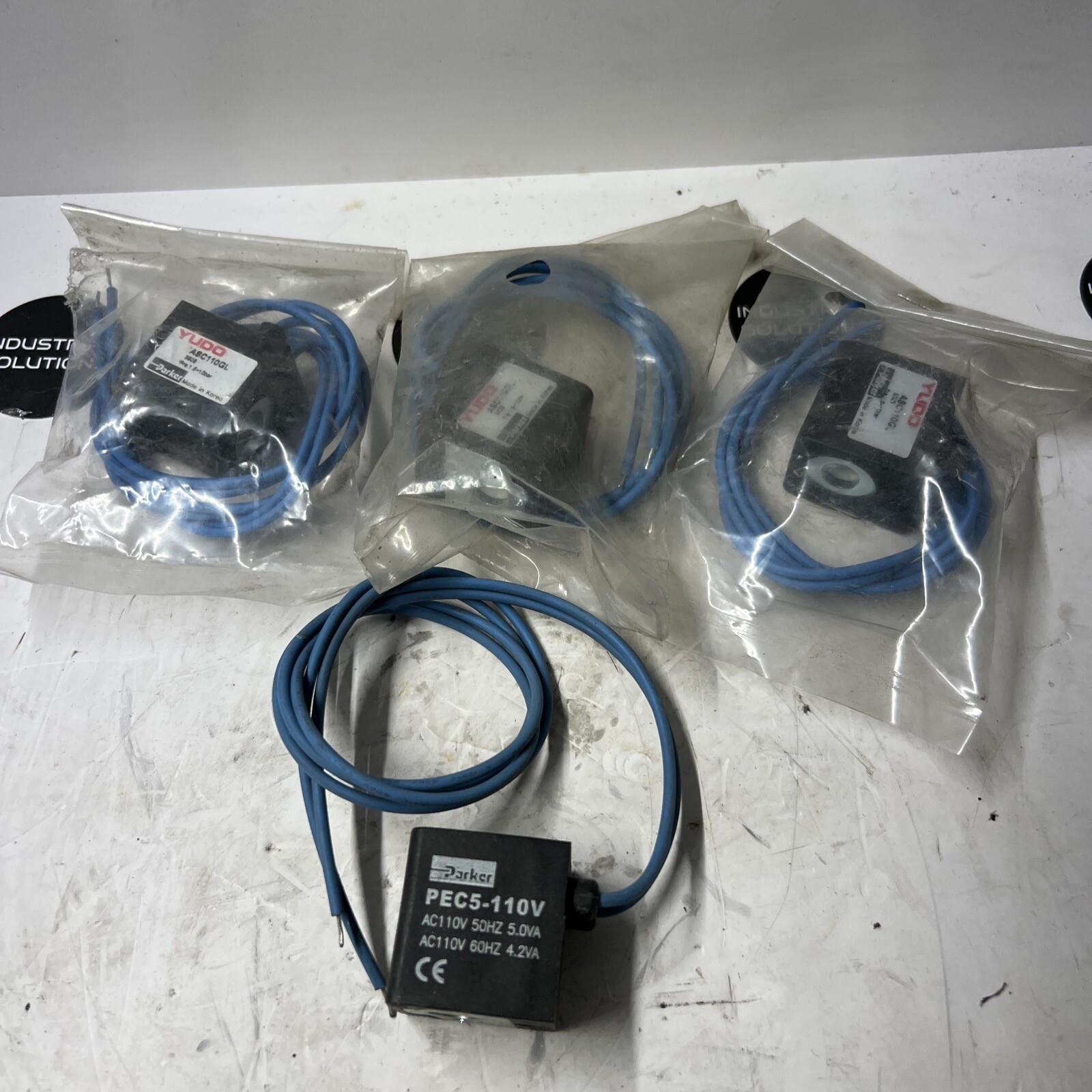 4 pcs Parker PEC5-110V Solenoid Coil 110V 50 Hz 5.0VA 110V 60 Hz 4.2VA lead wire