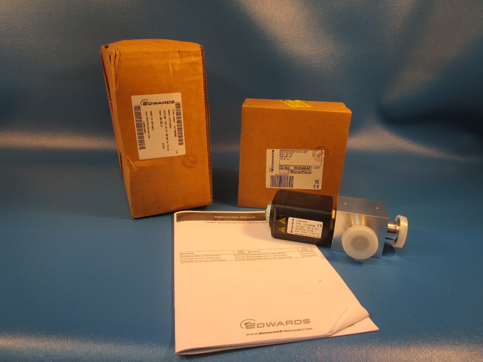 EDWARDS C41780200, LCPV16EKA 24V AC/DC Solenoid Operation Isolation Valve,24v
