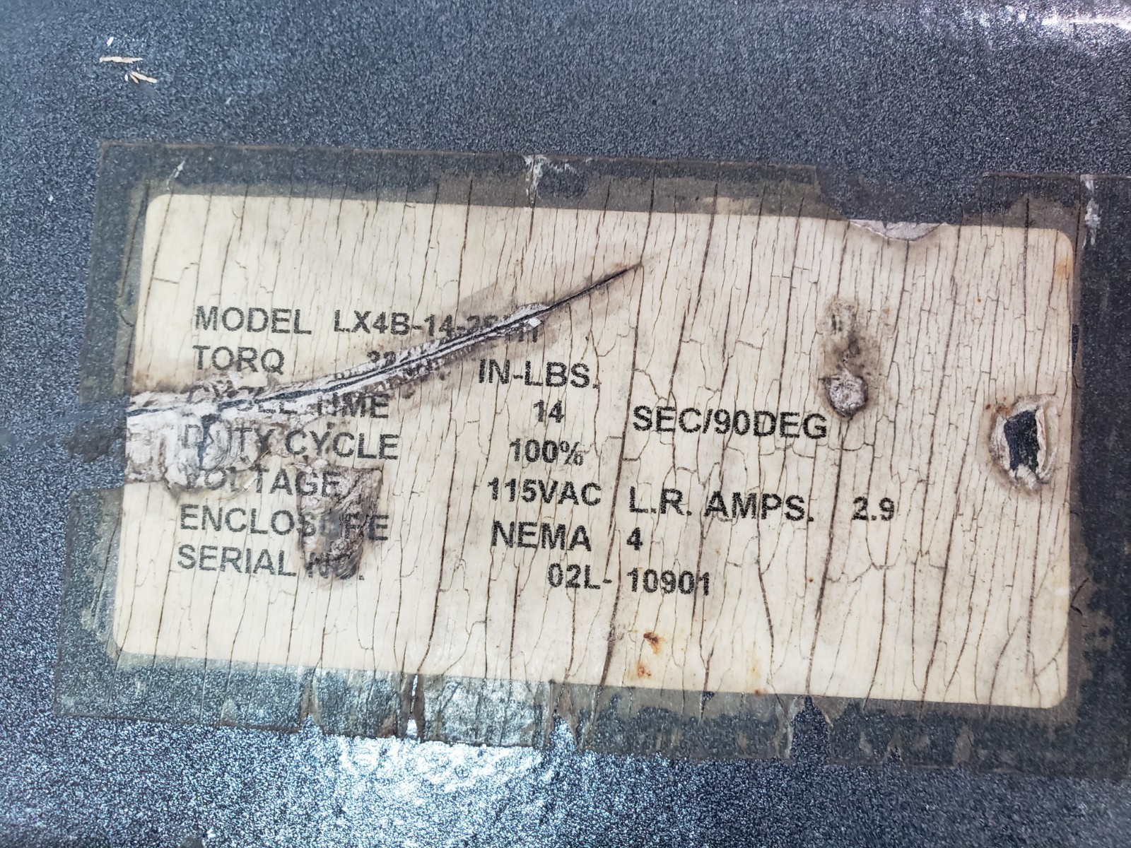 ICI Indelac LX4B-14-2SHT Valve Actuator Operator 3840in-lbs