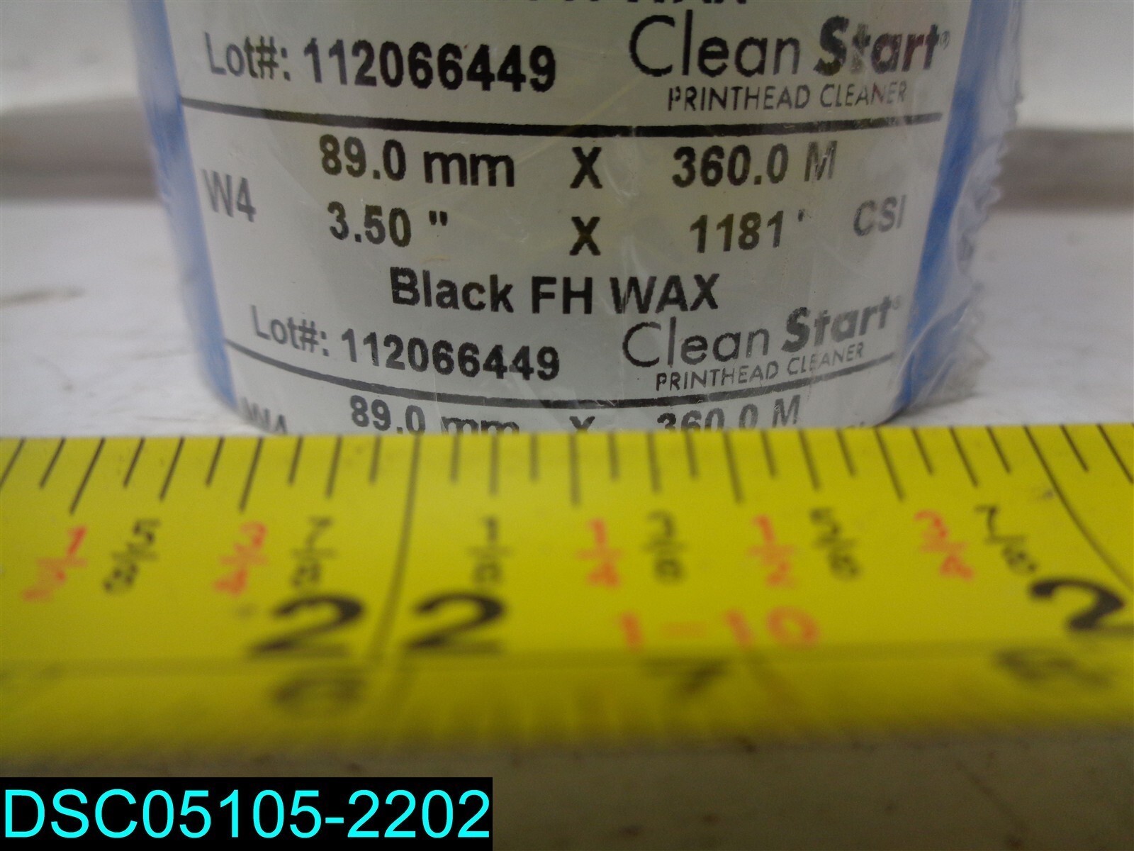 QTY=9: Clean Start Black FH Wax 89.0mm x 360.0m 3.50″ X 1181 CSI 112066449