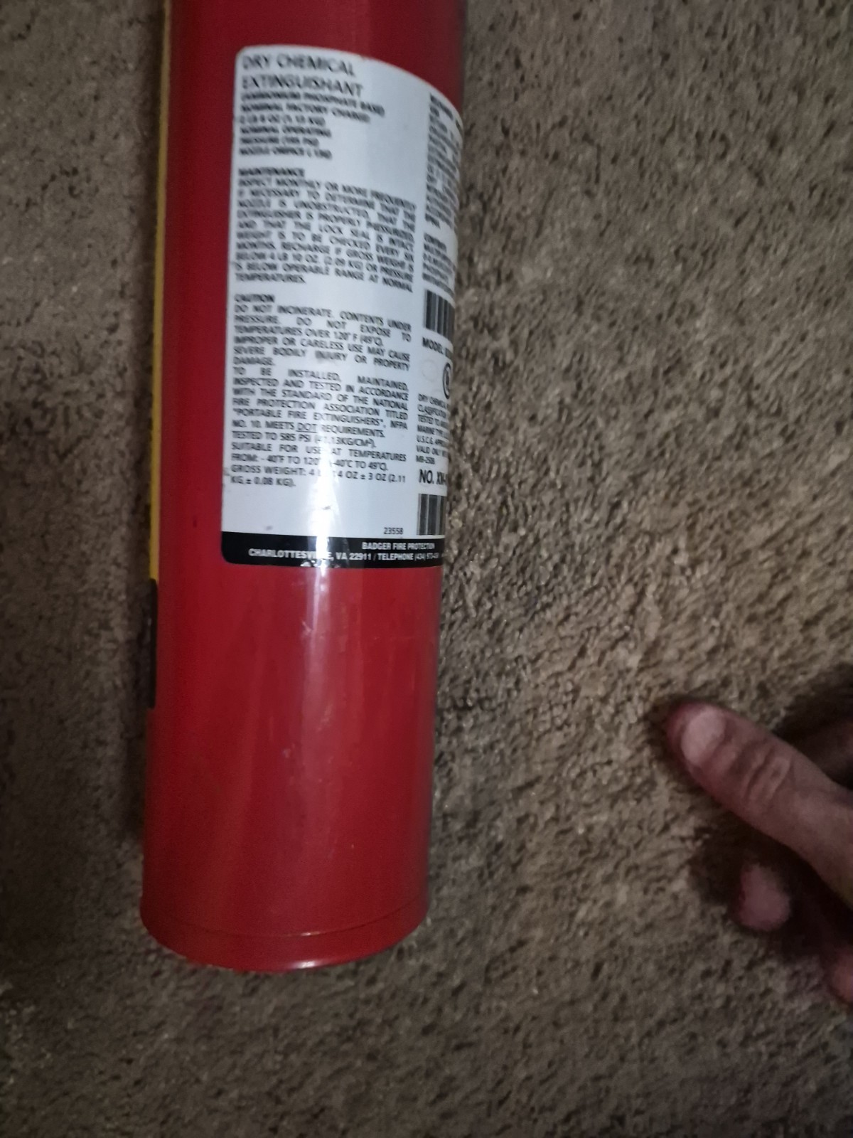 Badger 21007865 2.5 lb ABC Fire Extinguisher with Vehicle Bracket and insp. tag.