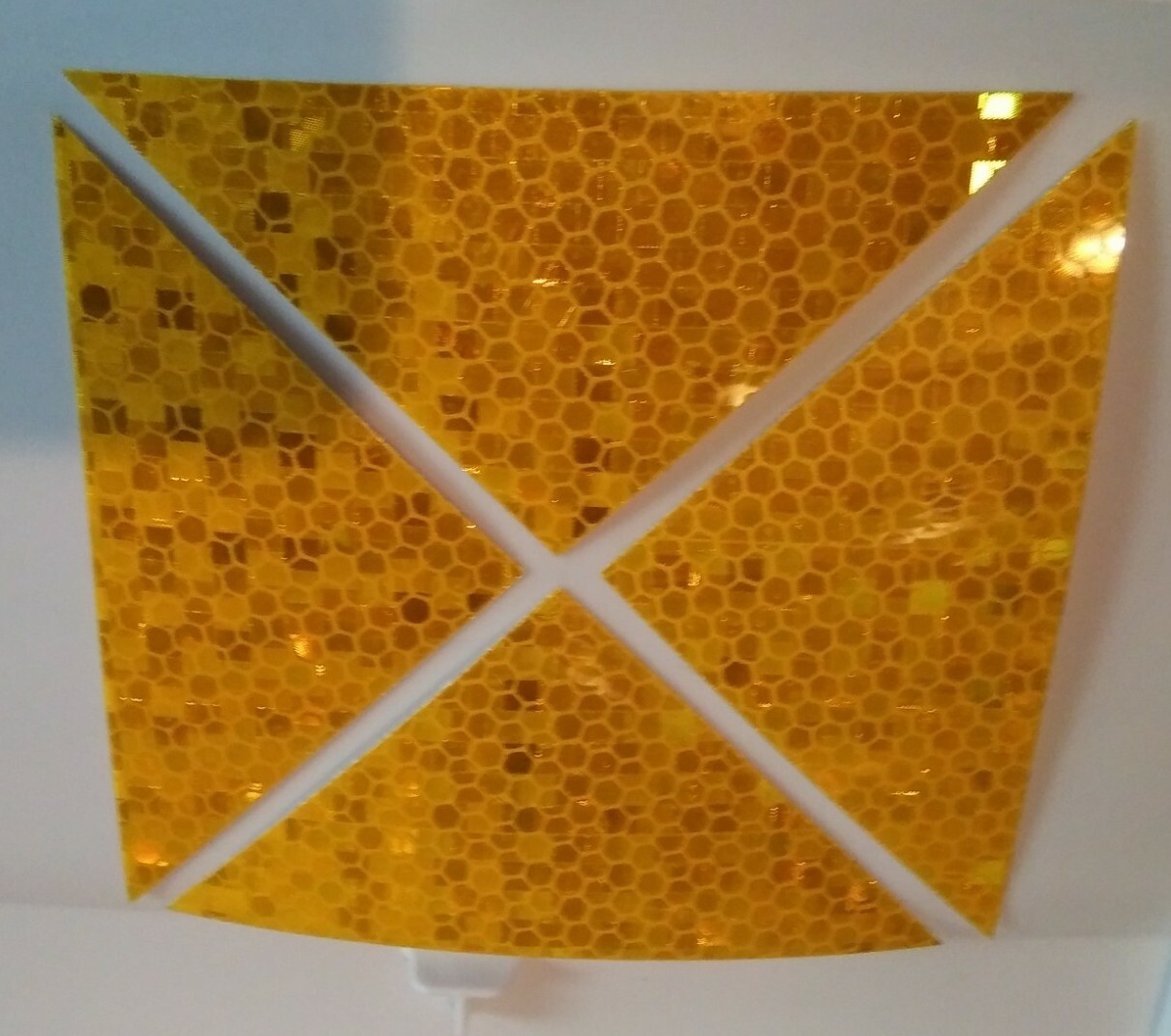12 Triangle Square Reflective Reflector Industrial Pole Mail Box Sticker 2 x 3.5