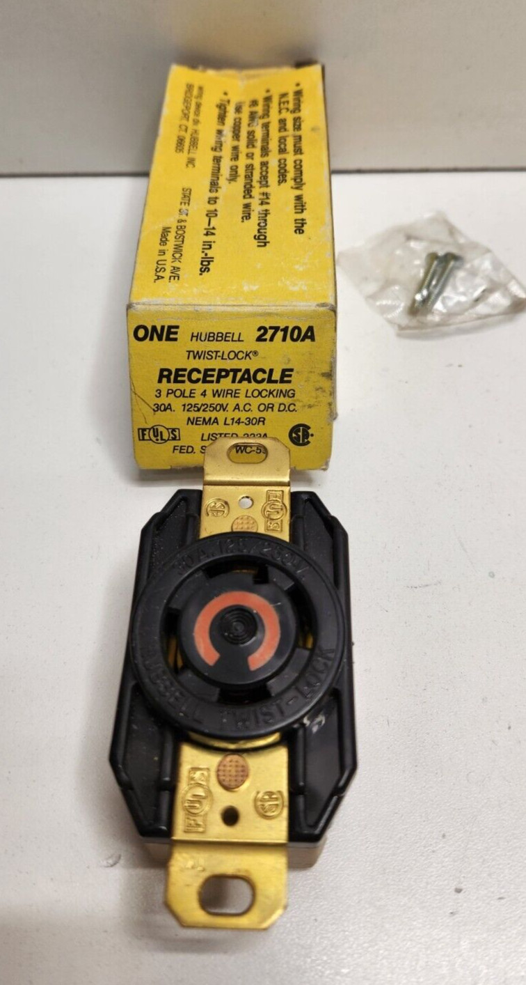 NEW OLD STOCK! HUBBELL 30A 125/250V 3POLE TWIST-LOCK RECEPTACLE 2410A HBL2410A