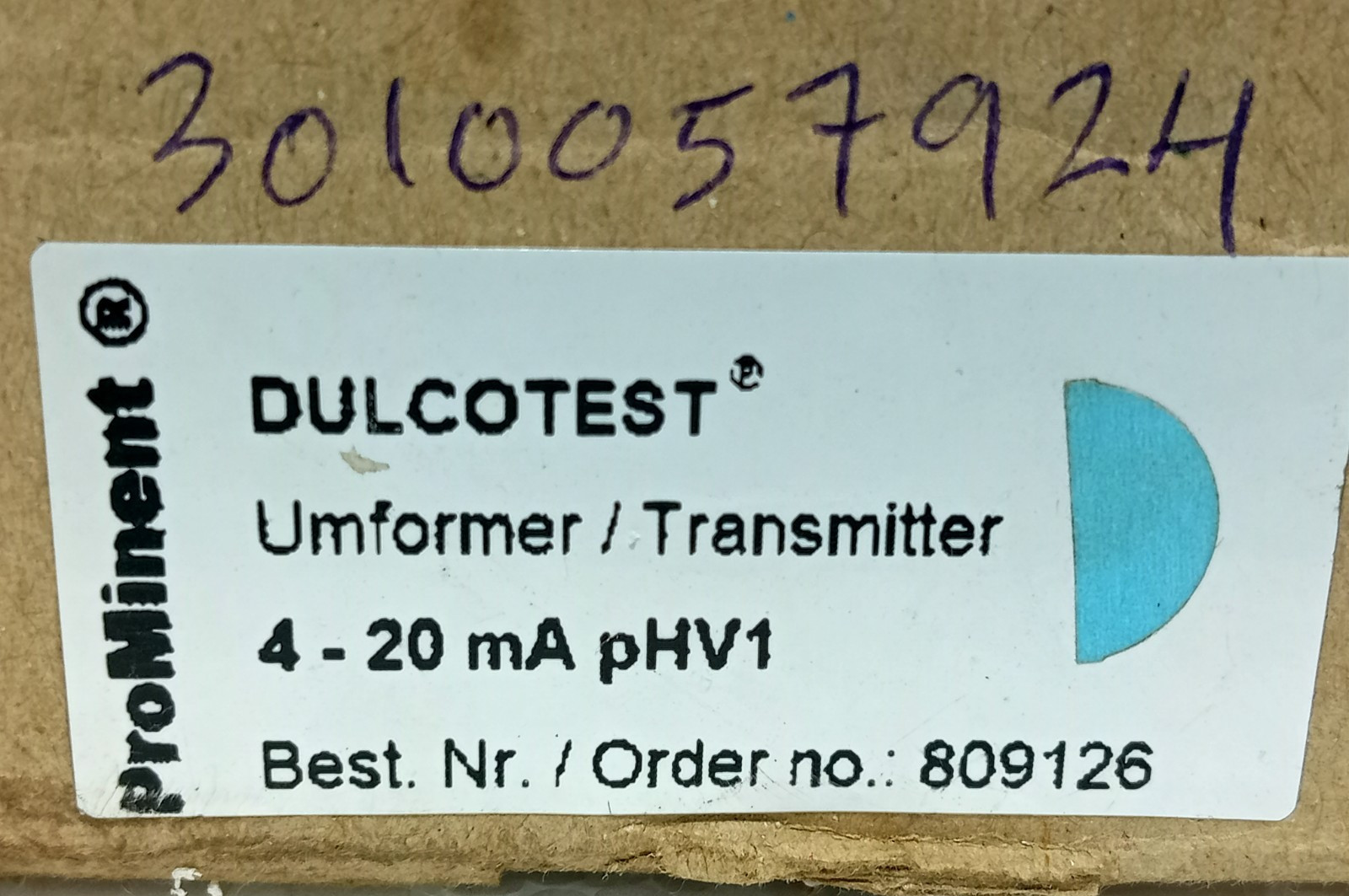 PROMINENT DULCOTEST 809126 UMFORMER / TRANSMITTER 4-20 MA PHV1 , 3010057924