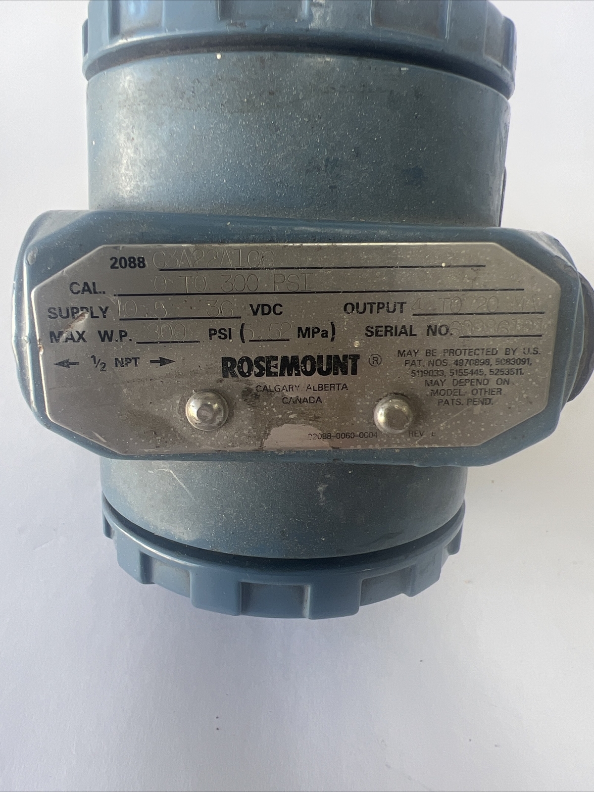 Rosemount 2088G3A22A1C6 Smart Pressure Transmitter