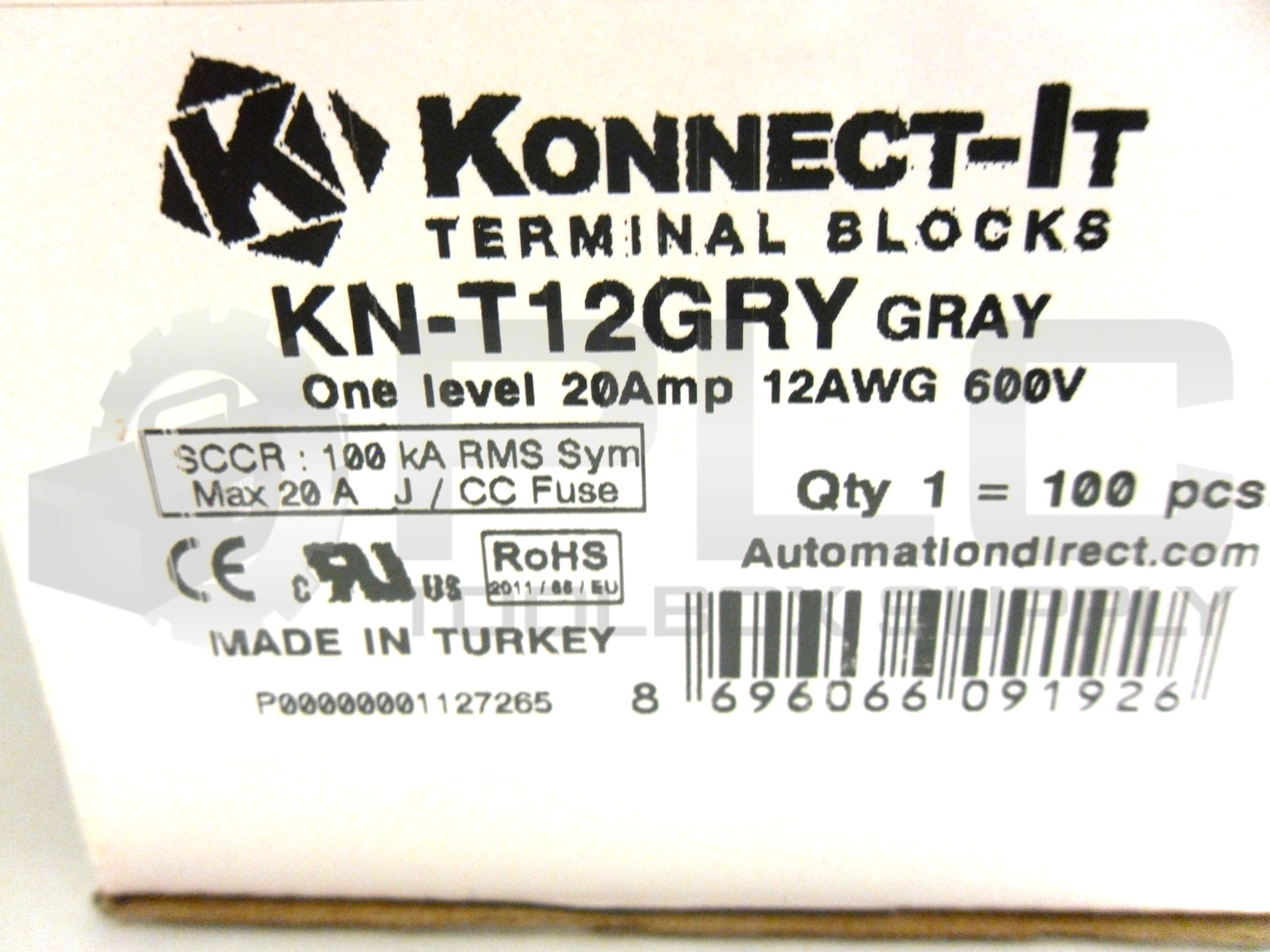 NEW BOX OF 85 KONNECT-IT KN-T12GRY TERMINAL BLOCKS