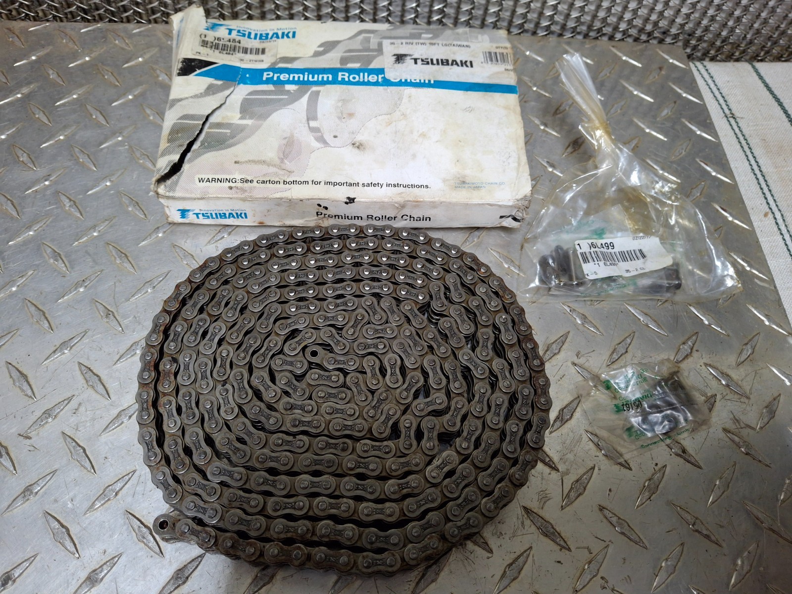 Tsubaki Roller Chain 35-2 RIV 10 Ft #6L484 Premium Roller Chain