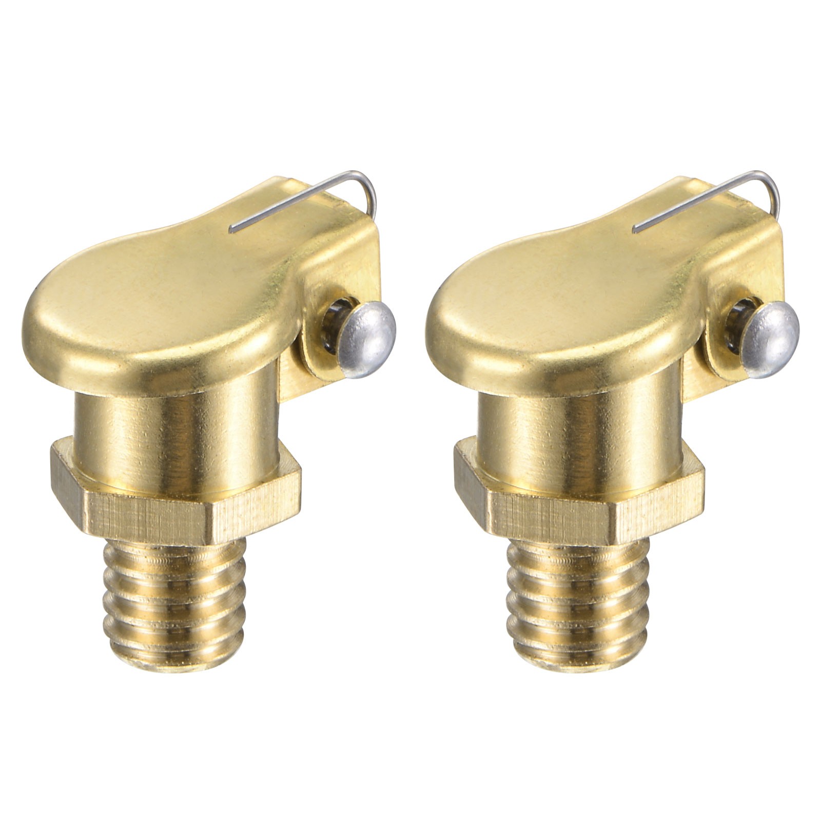 Spring Grease Oil Cup Cap M6x1 Male Thread Copper Machine Part 2Pcs