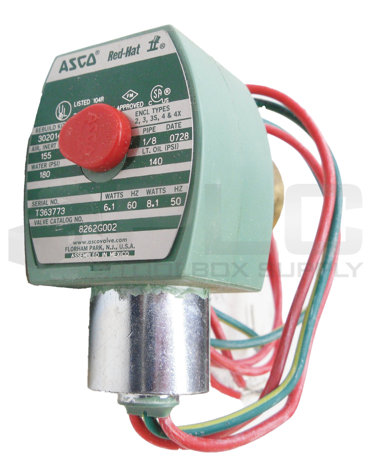 NEW ASCO RED HAT 8262G002 SOLENOID VALVE W/ MP-C-080 COIL 238210-032-D *READ*