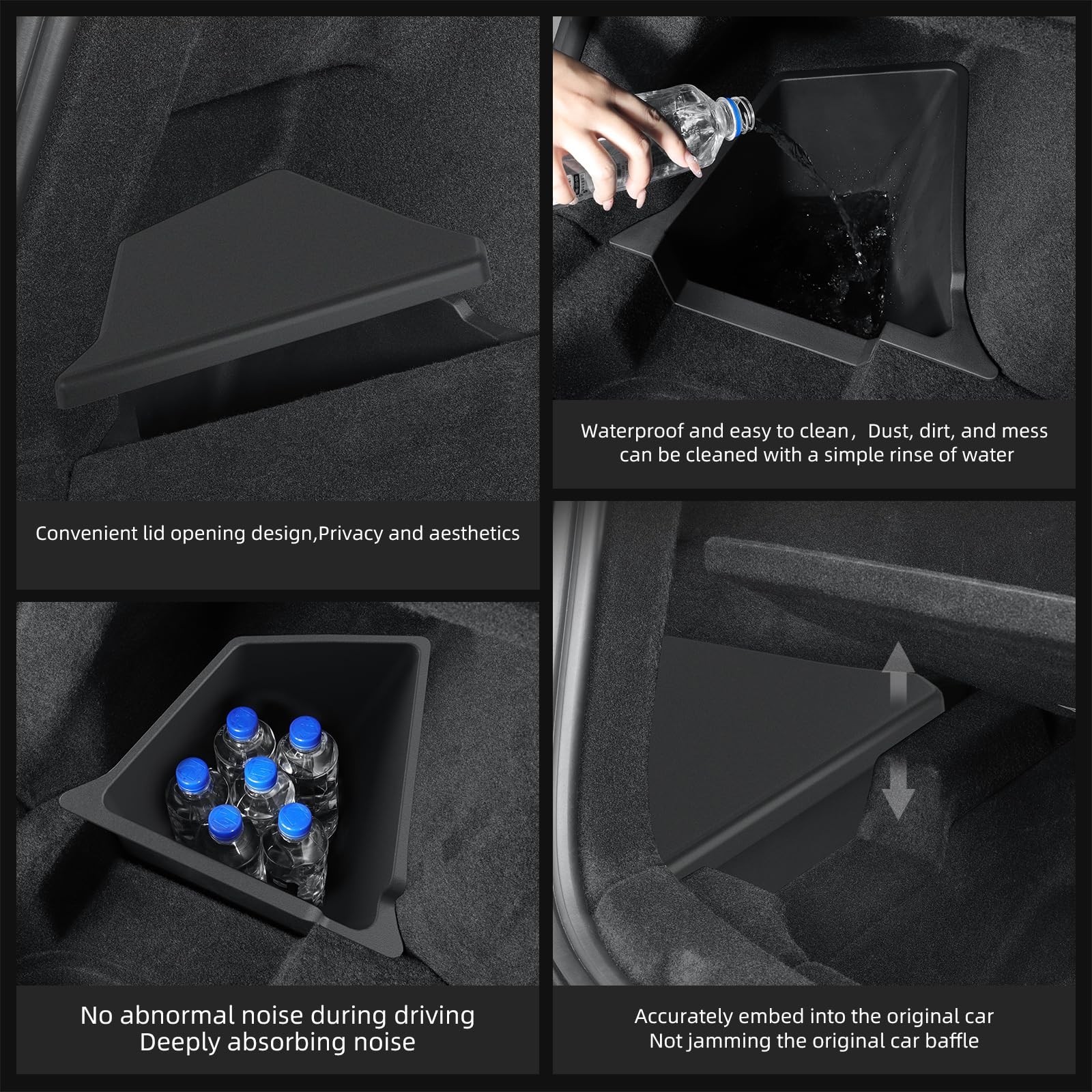 LUCKEASY Rear Trunk Storage Bins Fit for Tesla Model Y Juniper 2025 2026 Stan…