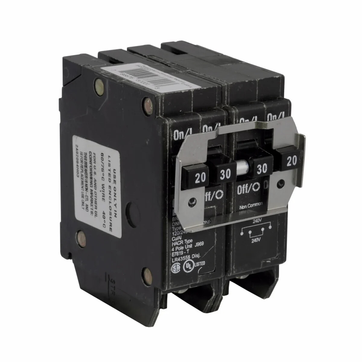 Eaton BRD230250 2-Pole Thermal Magnetic Circuit Breaker 120/240 VAC