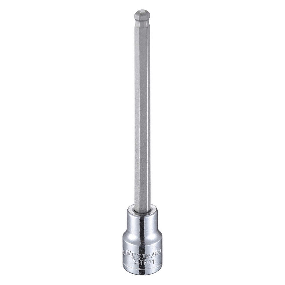 WESTWARD 54TM71 Socket Bit, Steel, 3/8 in, TpSz 7 mm 54TM71