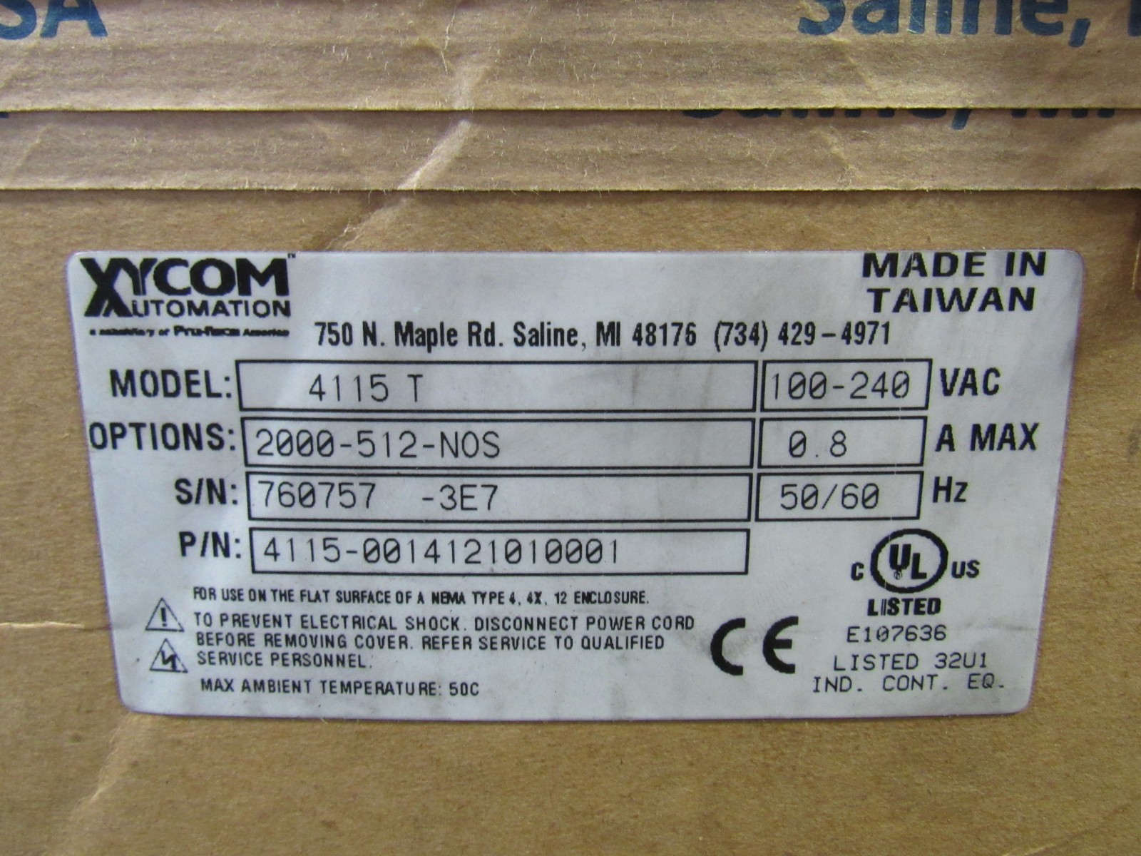 Xycom Proface Operator Interface Display Panel 4115T 4115-0014121010001 100-240V
