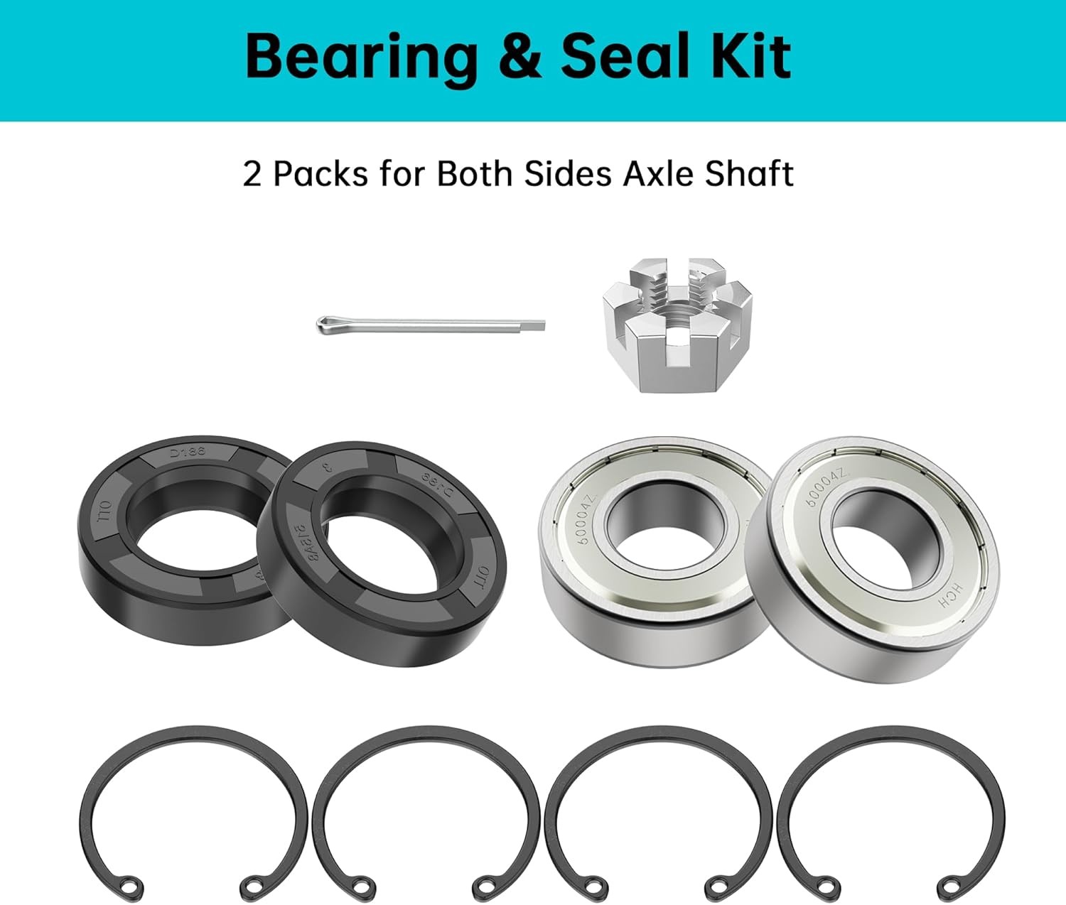 10L0L Golf Cart Rear Splined Axle Shaft Kit,Driver Side & Passenger Side,for 199