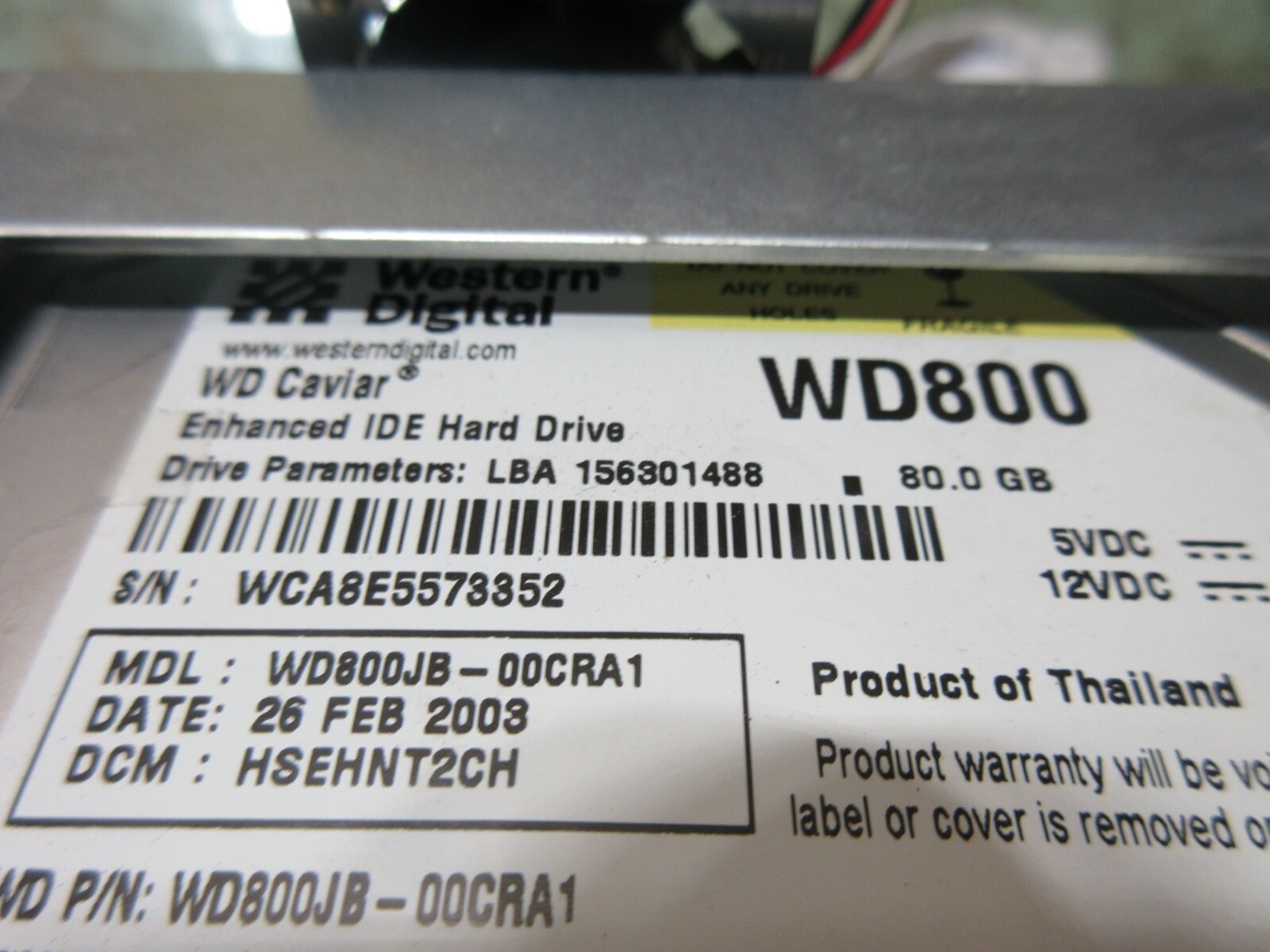 FANUC HDD UNIT A08B-0082-C102/D N0162 WD800 WD800JB-00CRA1 DMG GILDEMEISTER 32