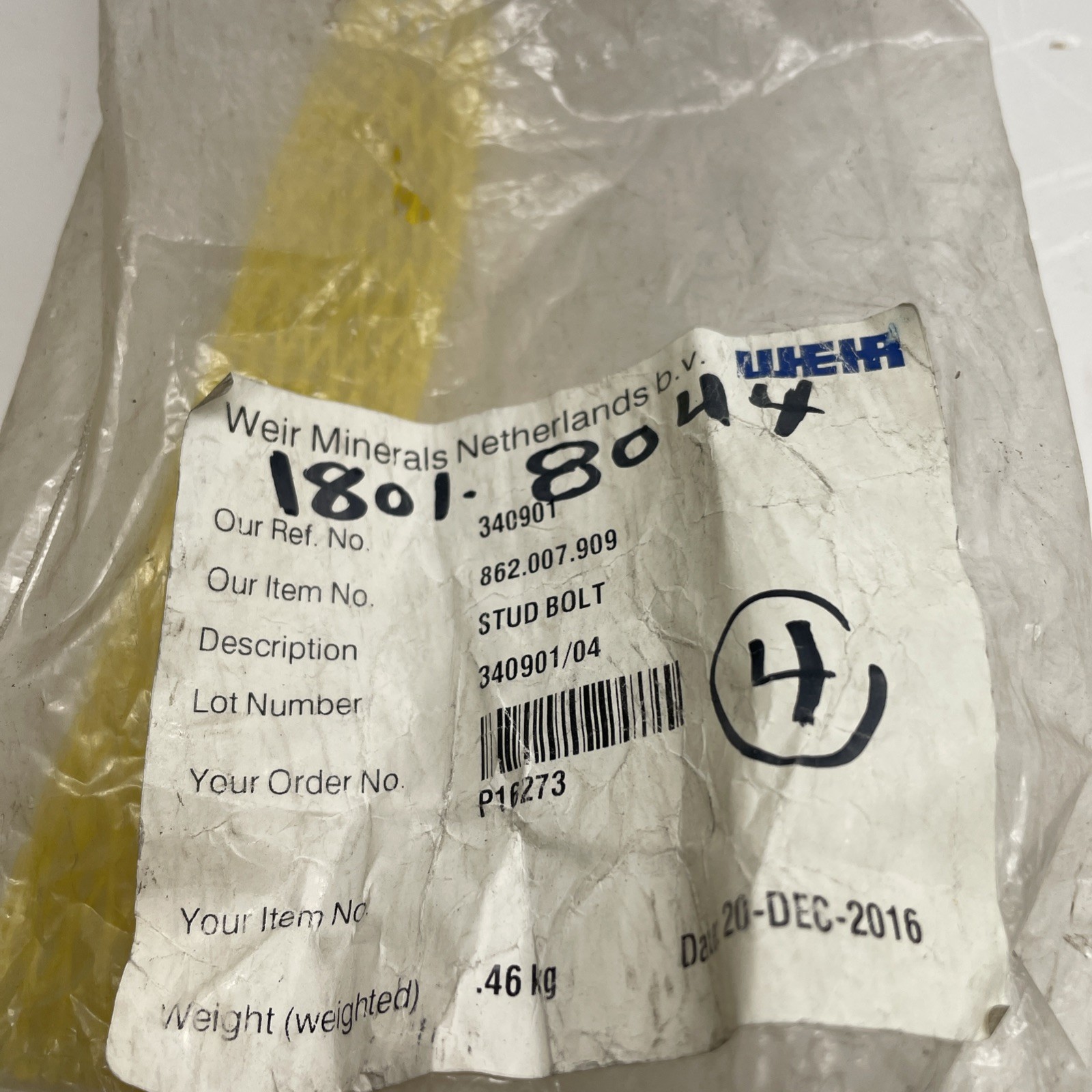 Weir Minerals Stud Bolt 340901 862.007.909