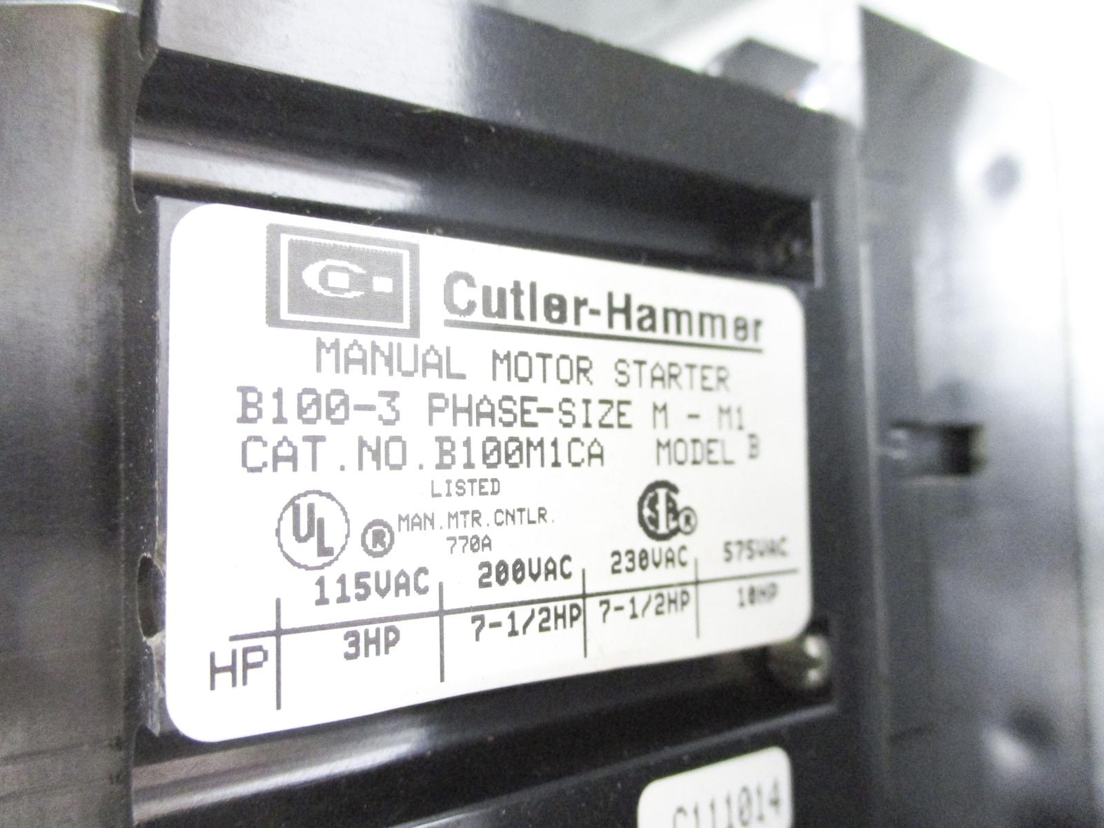 EATON B100S1CA NSNP 575VAC NSNP