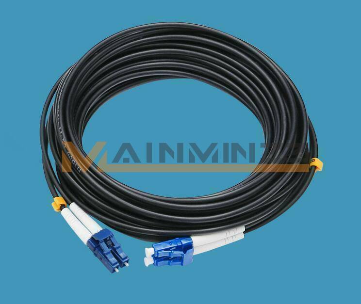 5M LC-LC UPC SM 9/125 Black Armored Fiber Cable Duplex Fiber Optic Patch Cord