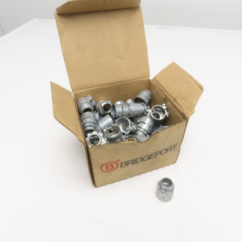 Bridgeport 407-DC2 1/2″ FMC Squeeze Connectors Zinc Die Cast Lot of 47