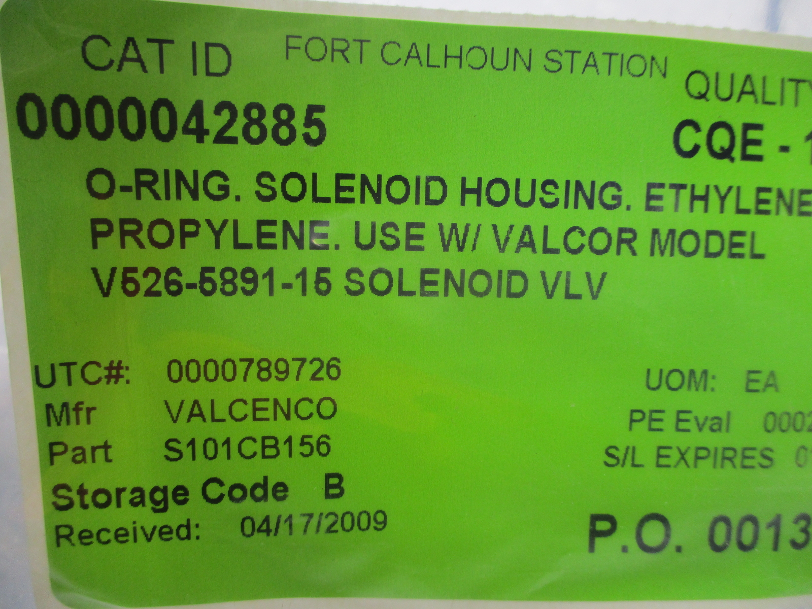 INDUSTRIAL SPARE S101CB156 O-RING NSNP