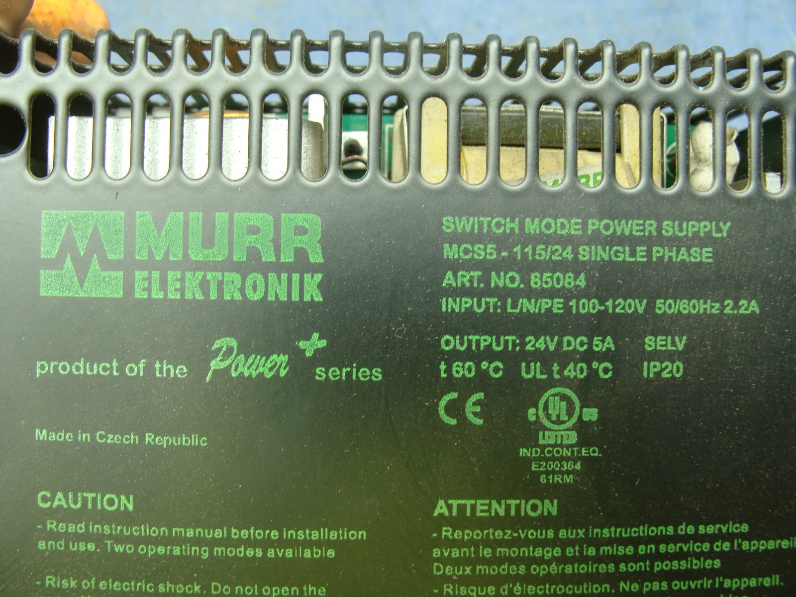 MURR MCS5-115/24 SINGLE PHASE SWITCHING MODE POWER SUPPLY