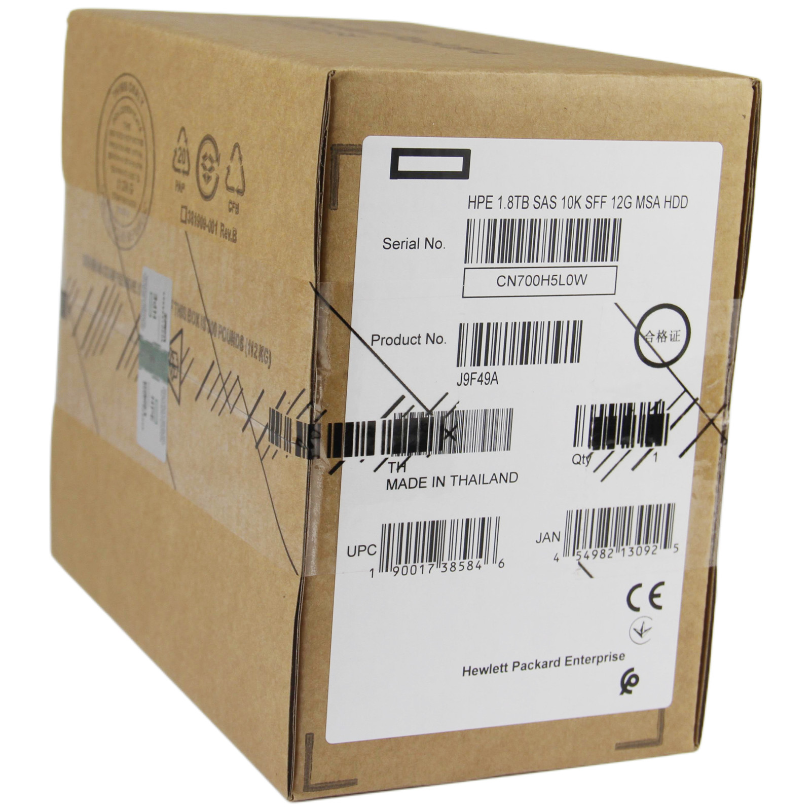 HPE J9F49A MSA 1.8TB 2.5″ SAS 10K 12G SFF BC HDD Hard Drive 787649-001 New -US