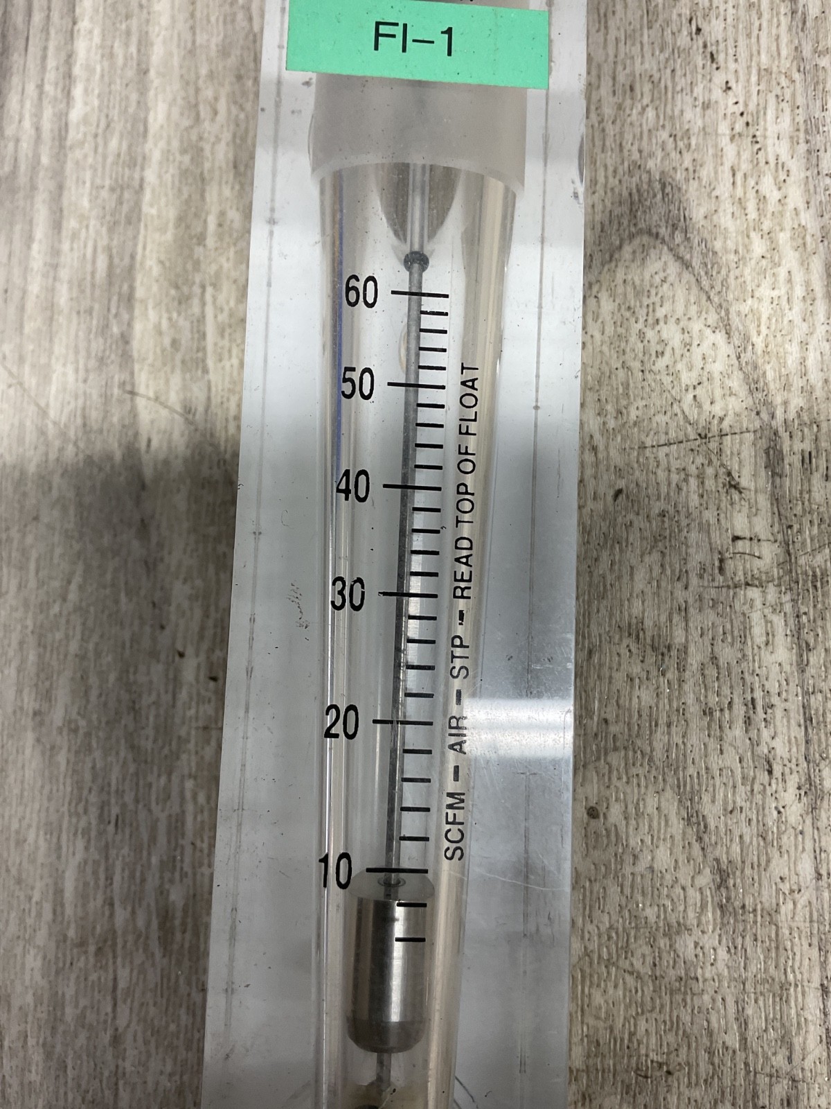 King 0-60 SCFM Flow Meter Tube Gauge #4018G47PR7