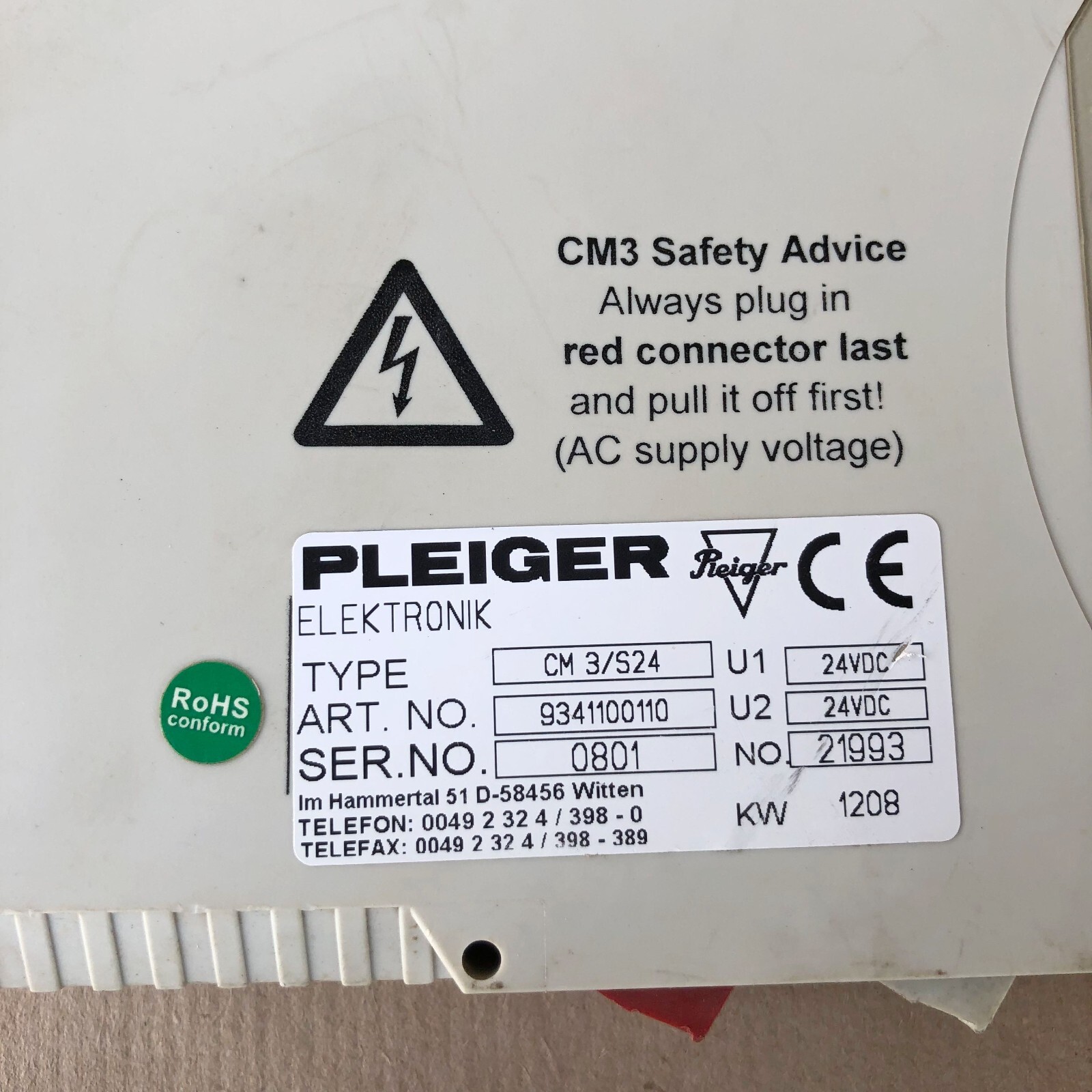 Pleiger CM3/S24 Control Module 9341100110